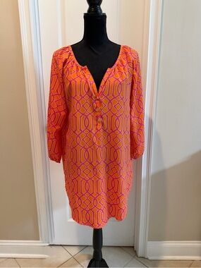 Mud Pie Pink and Orange Geometric Tunic